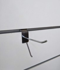 Крючок одинарный для экономпанели 10 см 4 мм, хромированный