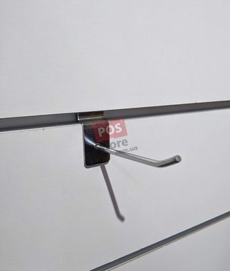 Крючок одинарный для экономпанели 10 см 4 мм, хромированный
