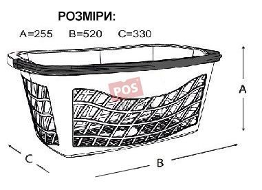 Покупательская корзина c ручкой, 26 литров, Красный