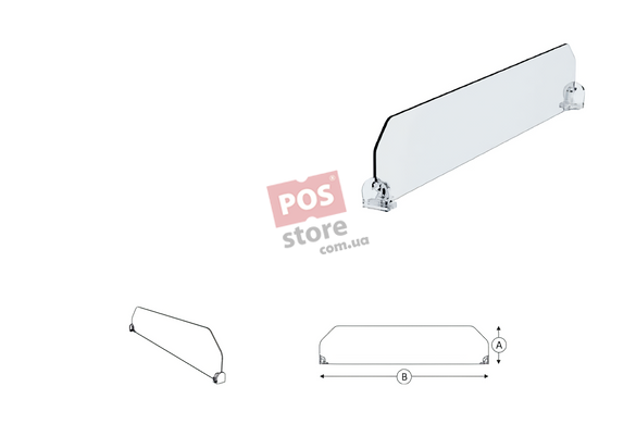 Полочный разделитель без ограничителя, ВхД: 60х385 мм