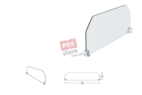 Полочный разделитель без ограничителя, ВхД: 120х385 мм