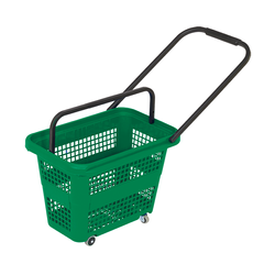 Кошик для покупців, на колесах, 32 л. зелений, Shopping Basket