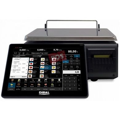 Торговые компьютерные весы с сенсорным дисплеем и печатью этикеток DIBAL CS-1255 W SS 15