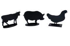 Деревянный меловой ценник в форме животных для мясной выкладки, Коровка
