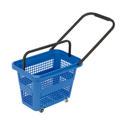 Покупательская корзина на колесах, 32 л. синяя, Shopping Basket