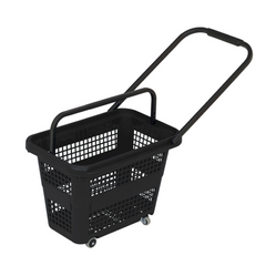 Кошик для покупців, на колесах, 32 л. чорний, Shopping Basket
