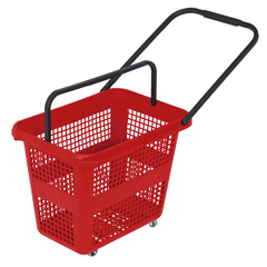 Покупательская корзина на колесах, 54 л. красная, Shopping Basket
