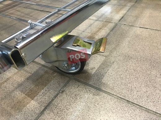 Овощной стеллаж с сетчатыми полками на колесах H176/L80/D100 cm. Тип-07, Металлик