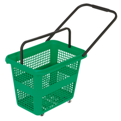 Покупательская корзина на колесах, 54 л. зеленая, Shopping Basket
