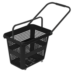 Покупательская корзина на колесах, 54 л. черная, Shopping Basket