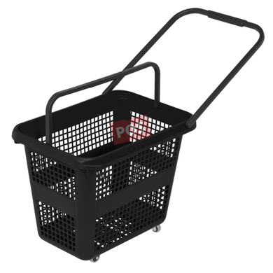 Кошик для покупців, на колесах, 54 л. чорний, Shopping Basket