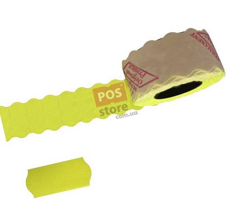 Етикет-стрічка Printex фігурна лимонна 26x12 мм