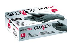 Перчатки нитриловые NITRILTEC GLOVEX черные уп. 100 шт. (50 пар) S