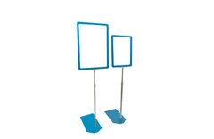 Cтойка рамки с пластиковым голубым основанием, Прозрачный, А5, 300-500 мм
