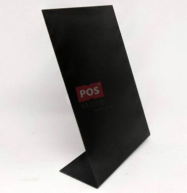 L-образный пластиковый меловой ценник (табличка) вертикальный черного цвета, Черный, А7