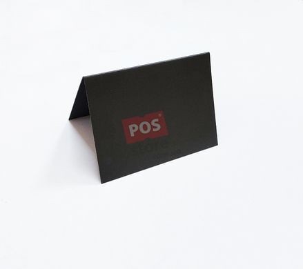 Л-образный пластиковый меловой ценник (табличка) горизонтальный черного цвета, Черный, 75х55